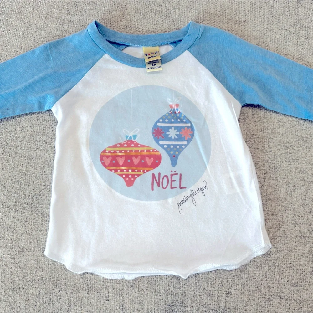 Noel Christmas 3/4‎ length baseball tee